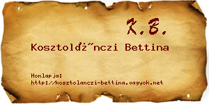 Kosztolánczi Bettina névjegykártya