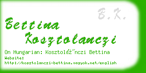 bettina kosztolanczi business card